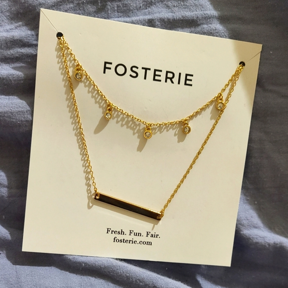 NEW Fosterie Layered Gem Necklace